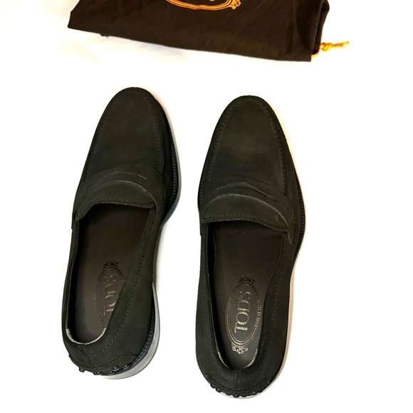 TODS Mens Suede Penny Loafers dark dark brown - Picture 11 of 12